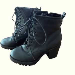 ld tuttle the weave leather double layer combat boots